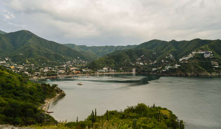 Paradise beach at Taganga, Santa Marta, Colombia caribbeanの写真素材