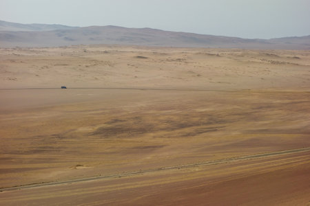 colorful dunes in Paracas National Reserve. Arid touristic zone in the coast of Ica, Peruの写真素材