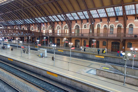 boarding platform of the Luz Station in Sao Paulo cityのeditorial素材
