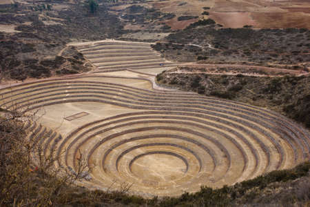 Moray archaeological site, Peru. Inca circular agriculture terracesの写真素材