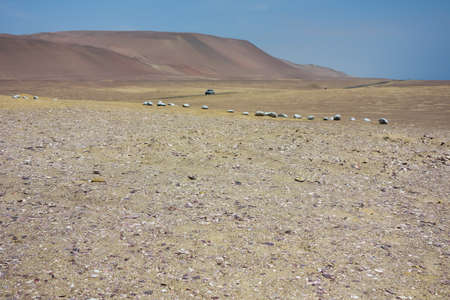 colorful dunes in Paracas National Reserve. Arid touristic zone in the coast of Ica, Peruの写真素材
