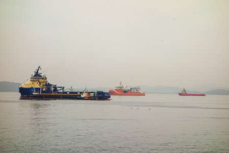ships on Guanabara Bay, Rio de Janeiro, Brazil.のeditorial素材