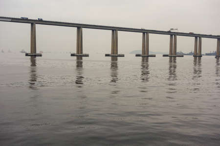 Rio Niteroi Bridge in Guanabara Bay, Rio de Janeiro, Brazil. high quality photo