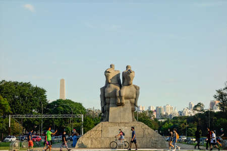 Monument to the Flags, or Monument to the Flags, in Ibirapuera Park, city of Sao Paulo, Brazil.のeditorial素材