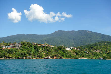 panoramic view of Ilhabela island and bay in Sao Paulo coastline, Brazilの写真素材