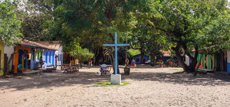 Porto Seguro, Bahia, Brazil: small village of Caraiva, coastal and riverside communityのeditorial素材