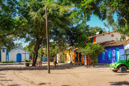 Porto Seguro, Bahia, Brazil: small village of Caraiva, coastal and riverside communityのeditorial素材