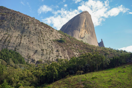 huge Pedra Azul rock formation, in Domingos Martins, Espirito Santo state, Brazil.の写真素材