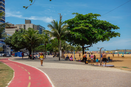Vila Velha, ES, Brazil - 11 03 23: Costa beach at summer day. Praia da Costaのeditorial素材