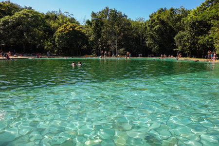 Brasilia, Brazil - Jul 22 2024: Brasilia National Park, aka Mineral Water park. natural Poolsのeditorial素材