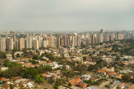 panoramic view of Curitiba cityscape, Brazil. the green cityの写真素材