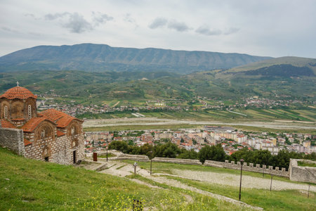 inside the walls of Berat Castle in Berat, Albania, a Unesco World Heritage Site.