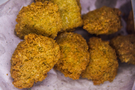 Falafel, fried vegetarian, Egyptian cuisine, fast food, round, oval, breakfast meal, snack, lunch,...