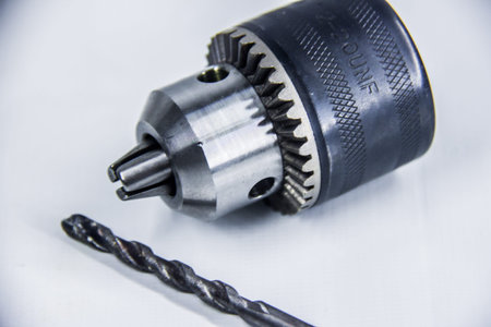Steel Drill chuck head 13 mm, maintenance electric tools, accessory gear, studio photography shot,...