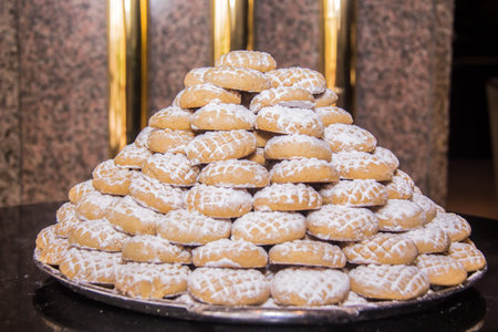 Egyptian Oriental and Traditional Food, Kahk Eid elfetr shot is selective focus with shallow depth of field.の写真素材