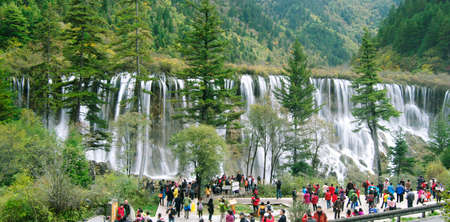 Jiuzhaigou waterfallのeditorial素材