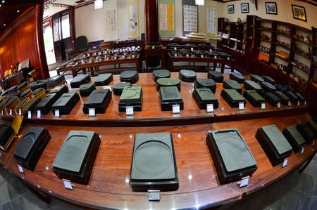 Inkstones selling in the shopのeditorial素材