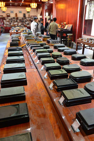 Inkstones selling in the shopのeditorial素材