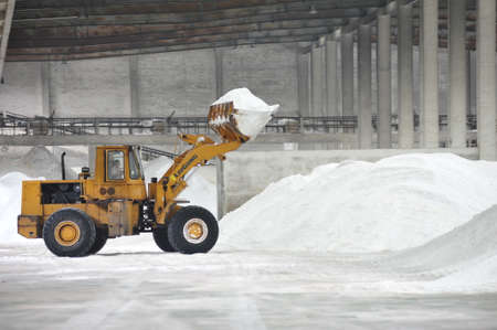 Excavator in the factoryのeditorial素材