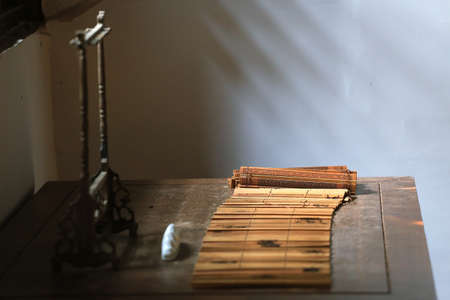Bamboo scroll on the desk