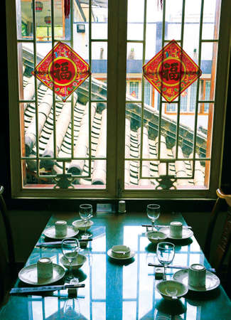 Tableware on the deskのeditorial素材