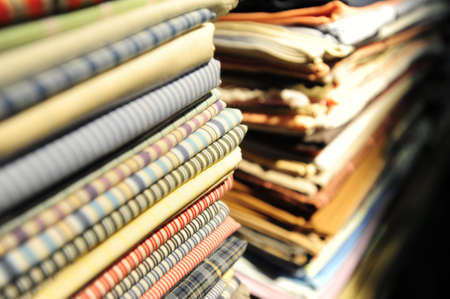 Closeup of folded clothesの写真素材