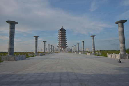 Tower against the skyの写真素材