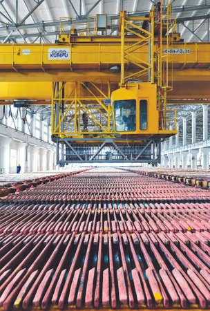 Crane in a production factory のeditorial素材