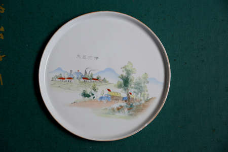 Closup of a porcelain plateのeditorial素材