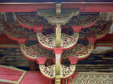 Sculptures on the beamの写真素材