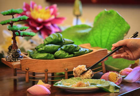 Lotus leaf ribsの写真素材