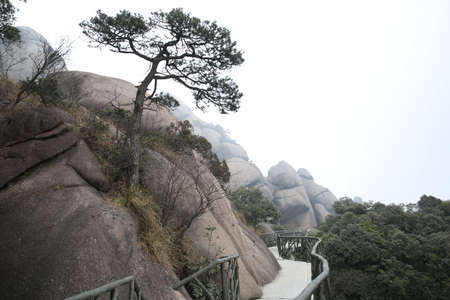 The pathway along the cliffの写真素材