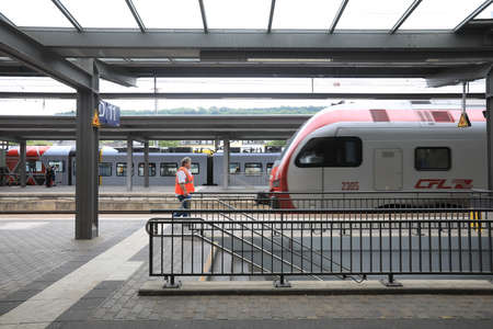 People at Trier Hauptbahnhof train station