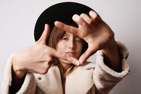 A person with the hand on the headの写真素材