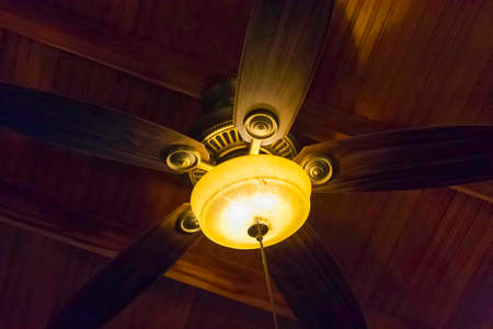 Brown fan in the cielingの写真素材