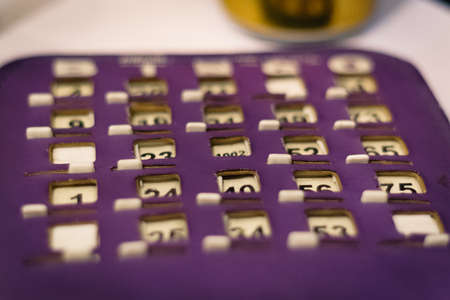 Purple Bingo cardの写真素材