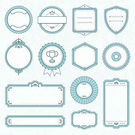 Outlined blue vintage labels. File format is EPS8.のイラスト素材