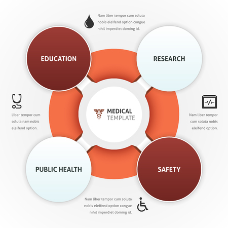Healthcare vector template with icons and copy space.のイラスト素材
