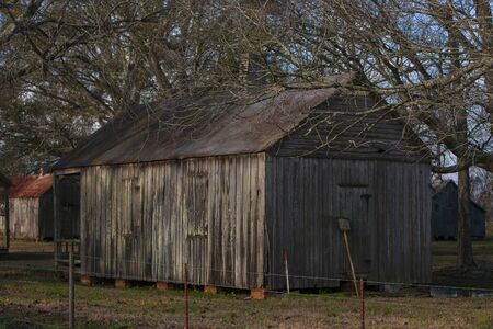 Slave quarters at the Laurel Valley Sugar Plantation near Thibodaux, Louisiana, was used as a set for the feature filmのeditorial素材