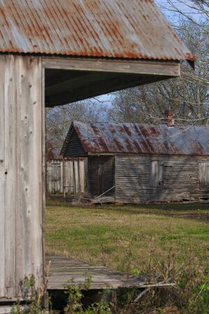 Slave quarters at the Laurel Valley Sugar Plantation near Thibodaux, Louisiana, was used as a set for the feature filmのeditorial素材