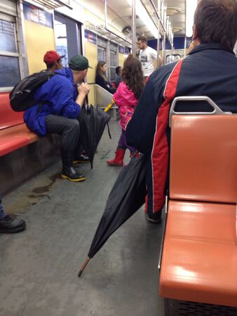People at a Brazilian subwayの素材