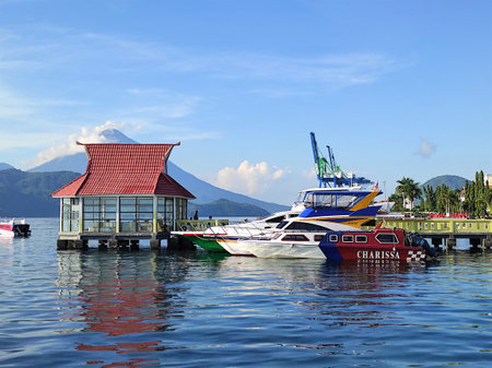 morning atmosphere in a park in the city of Ternate. North Maluku, Indonesiaのeditorial素材