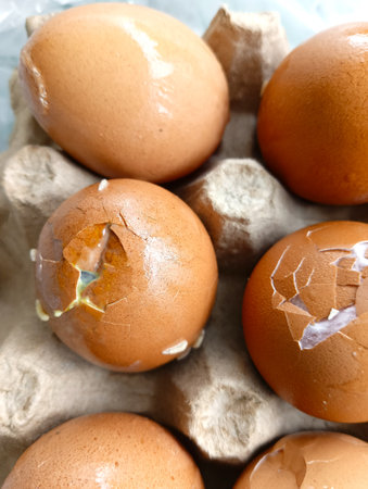 some chicken eggs that broke during the shipping process