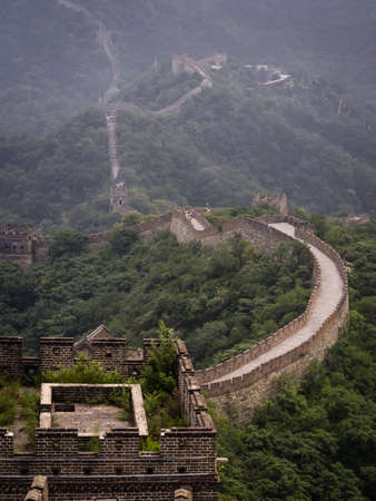 View of Great Wall in Mutianyu, Beijing. China.のeditorial素材