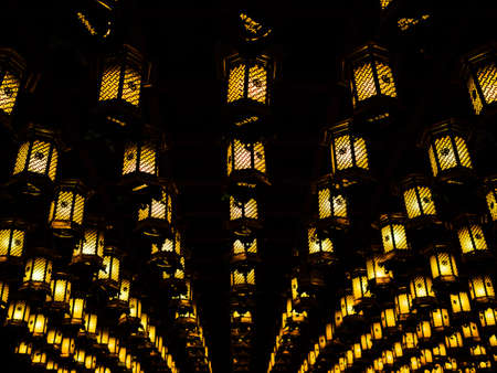 Japanese bronze lanternsの写真素材