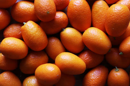 Photography of kumquats or cumquats for food background