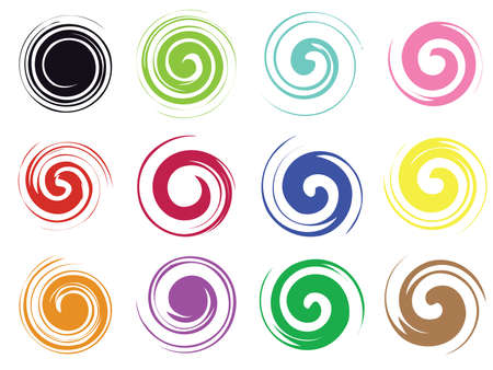 Spiral swirl grunge setのイラスト素材
