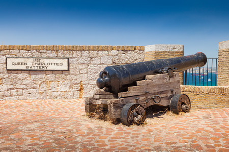 Queen Charlotte's battery is on the eastern corner of the Moorish Castle and it has been there since 1727の写真素材