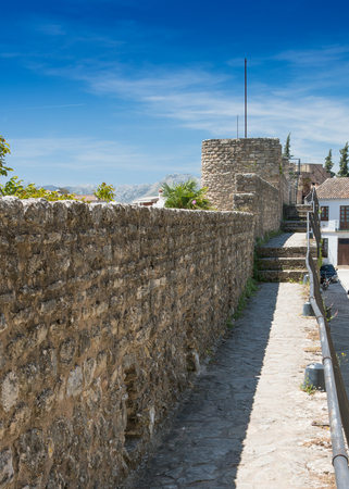 Arabic City Wall n the City of Ronda in Spains Malaga province, Andalusiaの写真素材