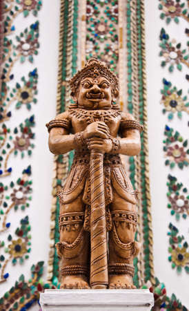 Demon Guardian at the door of Viharn Yod at Wat Phra Kaewの写真素材